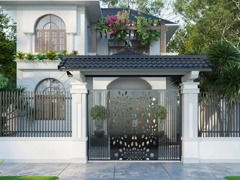 cổng hàng rào biệt thự hiện đại